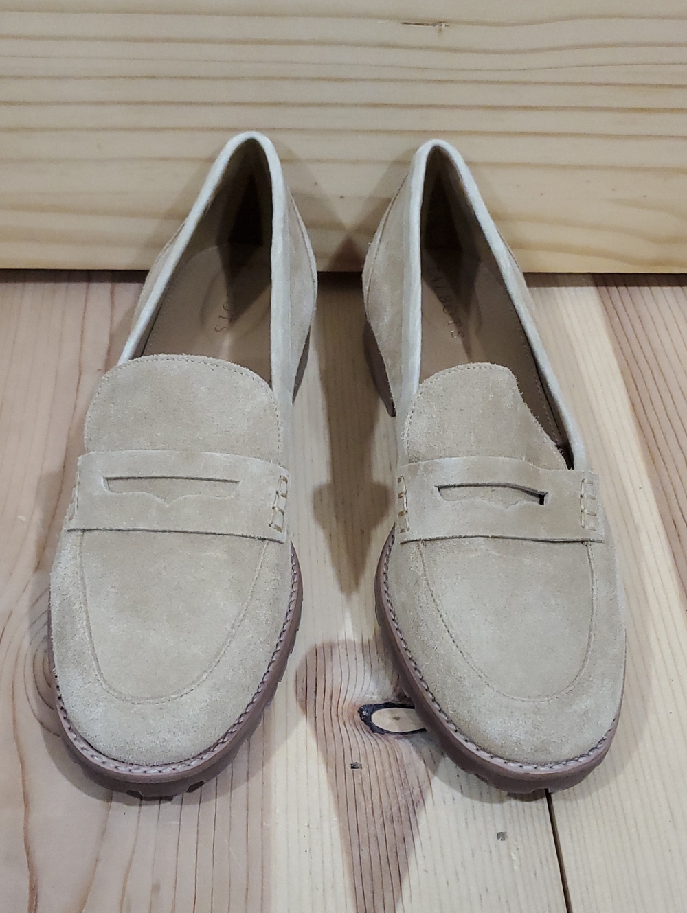 Talbots Beige Suede Penny Loafers